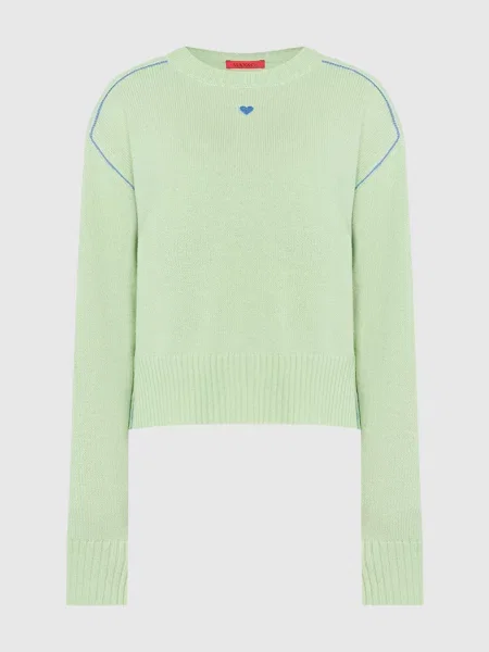 Светр з кашеміру PARK з вишивкою Max & Co зелений