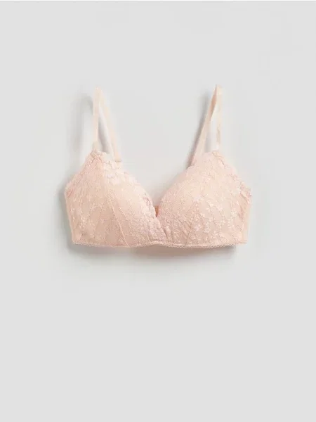 Reserved Модульований бюстгальтер з мереживом нюдовий 