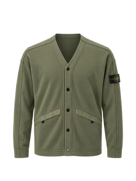 Cardigan Stone Island cu decolteu în V cu strasuri verde