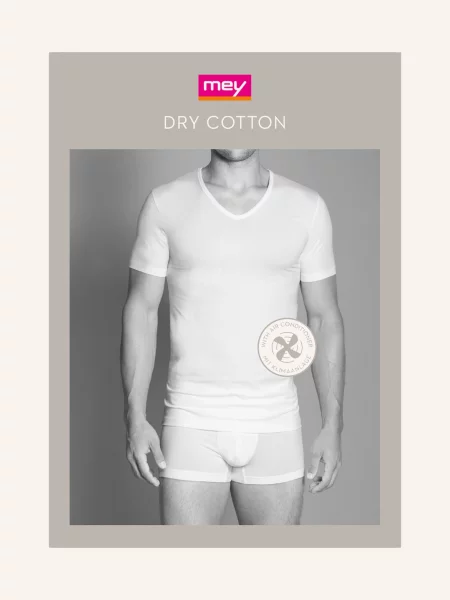 Mey Koszulka W Serek Z Serii Dry Cotton weiss czarna