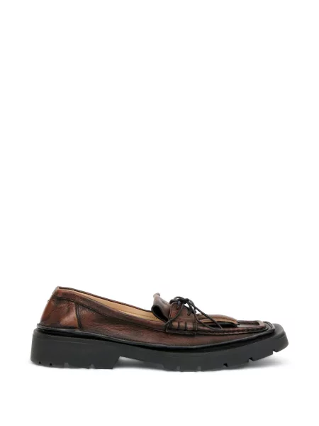 Pantofi loafer Maison Margiela cu franjuri din piele maro