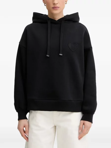 Hanorac cu glugă Allsaints cu motiv cu inimi negru
