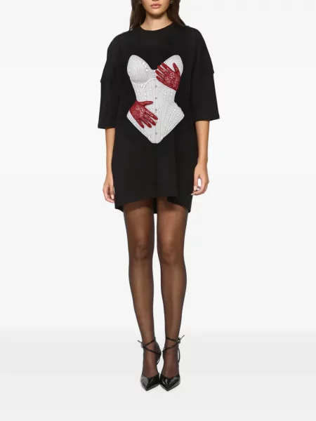 Rochie mini Hamza cu imagine negru