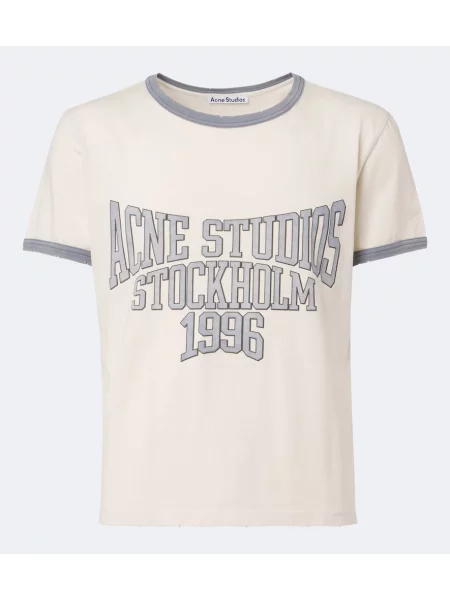 Tricou Acne Studios cu imagine din jerseu alb