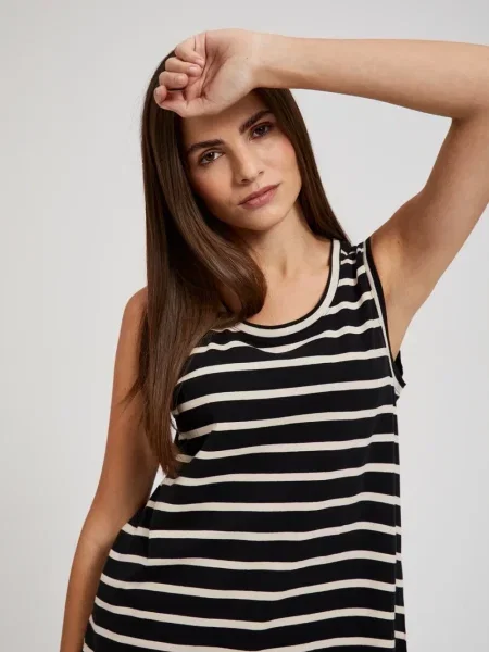 Top Moodo cu dungi negru