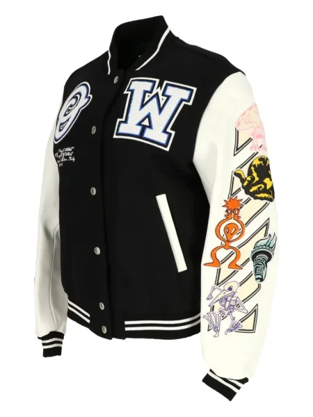 Długi kurtka bomber Off-white biały