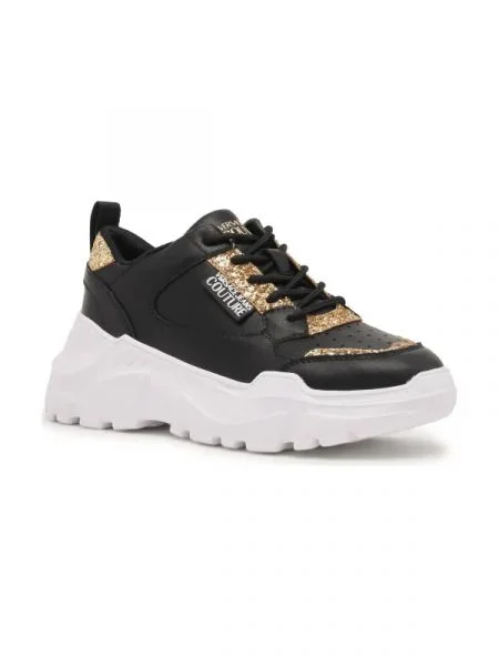 Versace Jeans Couture Sneakers cu adaos de piele negru