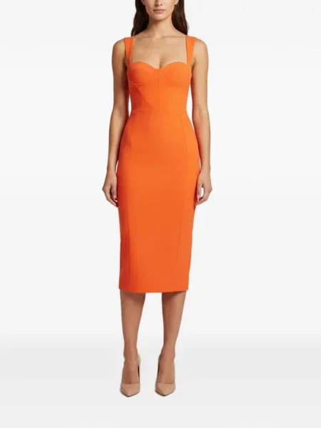 Rochie midi Alex Perry din crep portocaliu