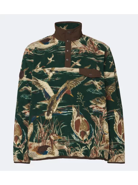 Pulover Polo Ralph Lauren din fleece cu imagine verde