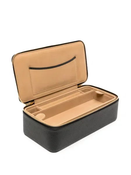 Kožený sluneční klobouk Smythson černý