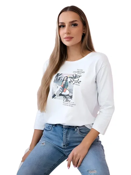 Halenka s potiskem Star Style bílá