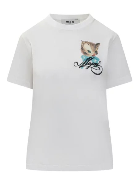 Tricou Msgm cu imagine alb