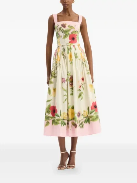 Rochie Oscar De La Renta cu model floral din poplin