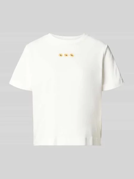 T-shirt o kroju regular fit z czystej bawełny model SARA' Vero Moda biała