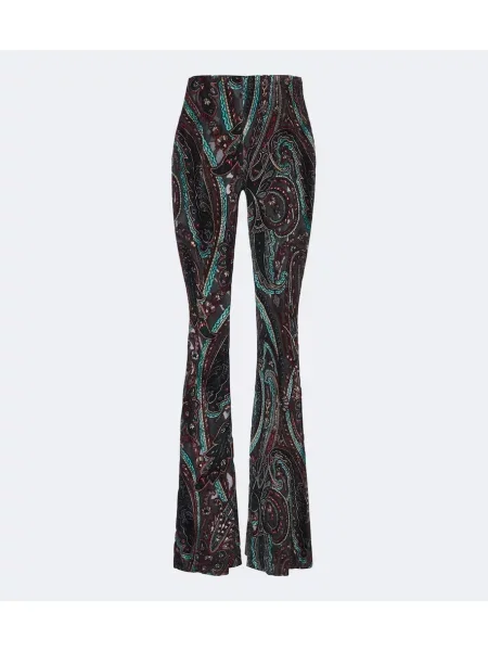 Pantaloni Etro cu model paisley cu aplicații evazate