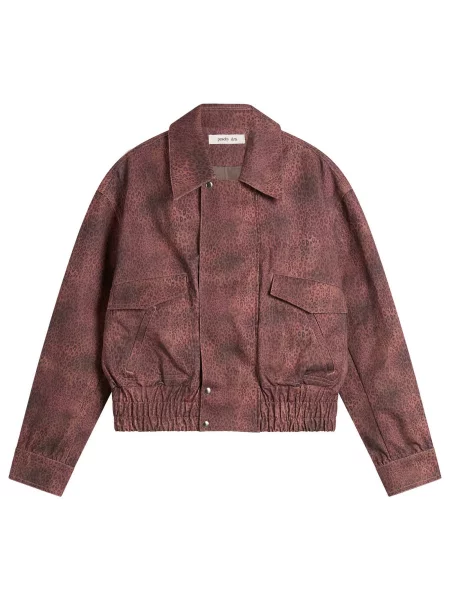 Kurtka Peachy Den w panterkę czerwona