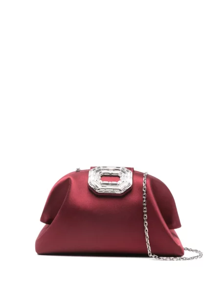 Kopertówka Amina Muaddi na sprzączkę szara