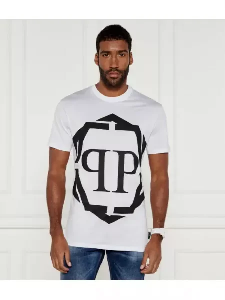 Philipp Plein Tricou Hexagon alb
