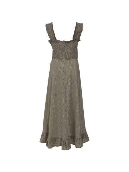 Rochie midi Ganni cu volane maro