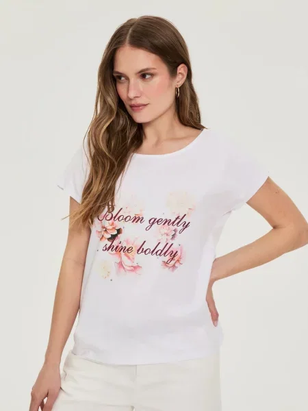 Bluza Moodo s printom bijela