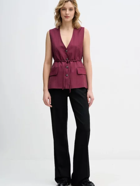 Безрукавка Sisley однобортна бордовий