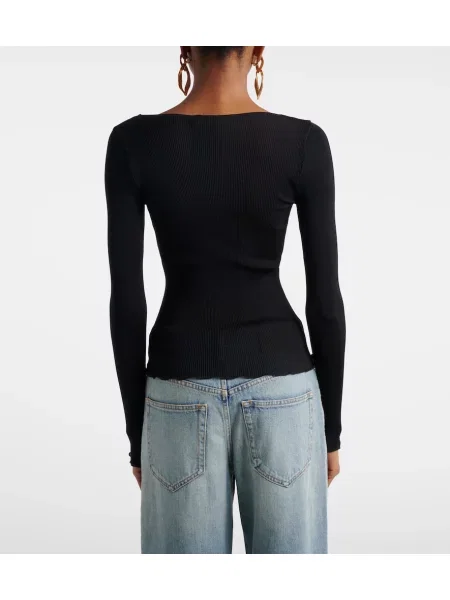 Top Saint Laurent de mătase negru