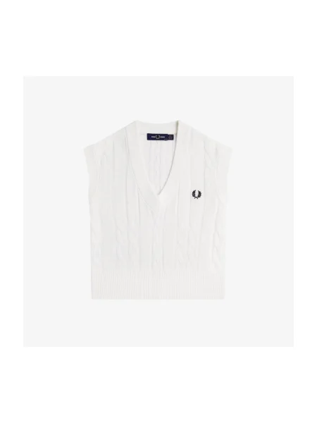 Pletená vesta Fred Perry biela