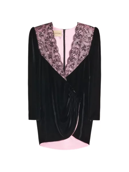 Rochie mini Valentino Garavani de catifea negru
