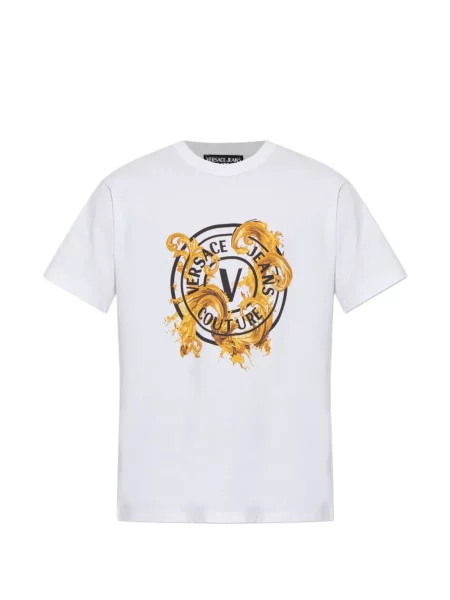 Koszulka z nadrukiem Versace Jeans Couture z nadrukiem biała