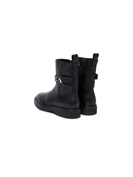 Polokozačky Calvin Klein Ankle Boot W/ Metal Logo černá