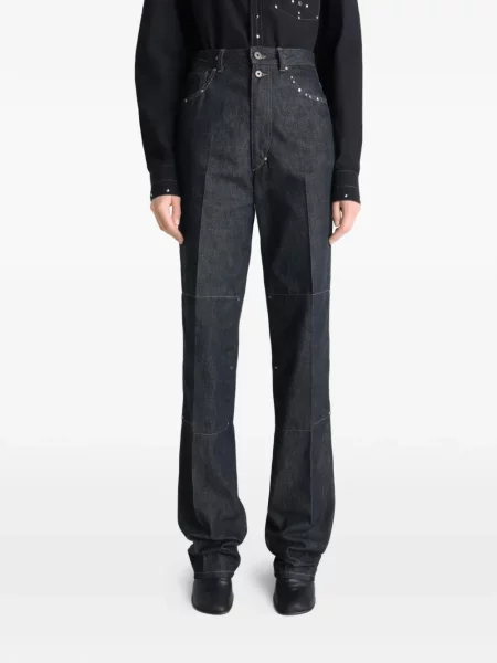 Pantaloni Lemaire cu talie înaltă cu tepi albastru