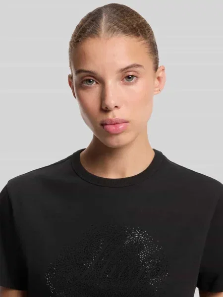 T-shirt o kroju regular fit z okrągłym dekoltem model Hugo czarna