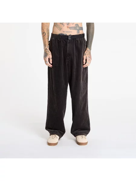 Hlače Adidas Originals iz rebrastega žameta črna
