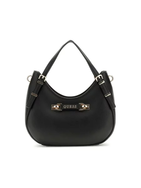 Lniana torebka Guess czarna