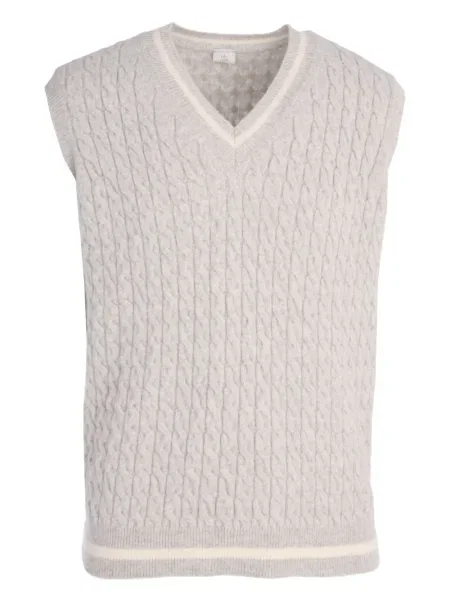 Пуловер Eleventy с V-образно деколте сиво