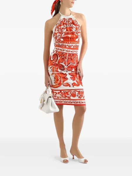 Fustă midi Dolce & Gabbana cu imagine alb