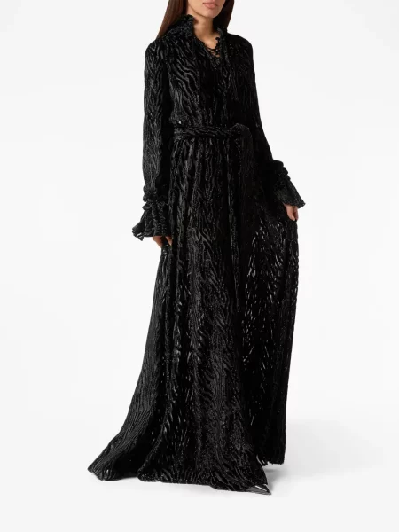 Šifonové oblekové šaty Philipp Plein černé