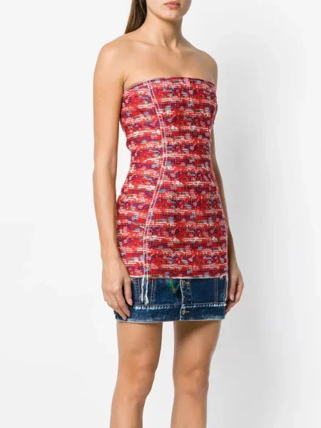 Rochie din denim Dsquared2 roșu