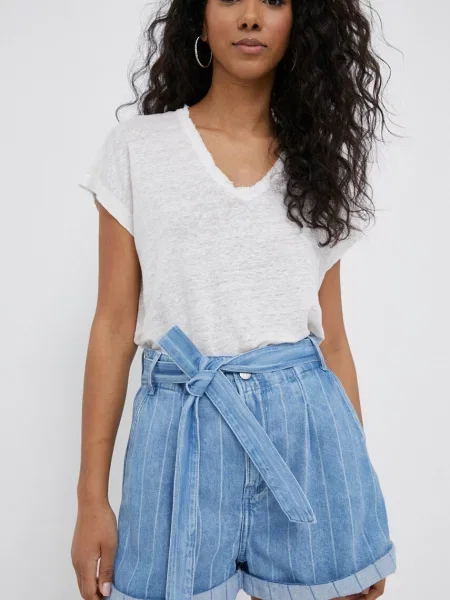 Pepe Jeans London Pantaloni scurți KAYLEE STRIPE albastru