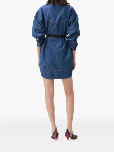 Rochie din denim Versace albastru