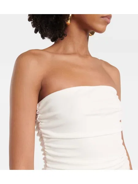 Rochie Staud din jerseu de costum alb