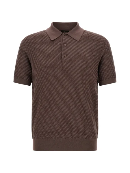 Polo Brioni din jacard maro