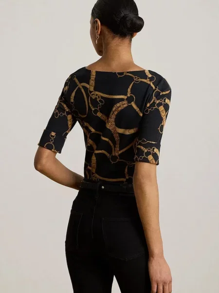 Lauren Ralph Lauren tričko dámske s elastanom čierna