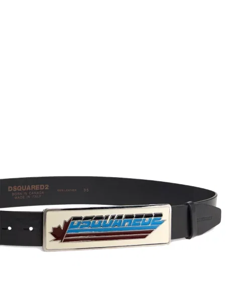 Curea Dsquared2 din piele cu autograf negru