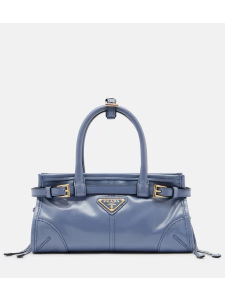 Top Prada skórzany niebieski