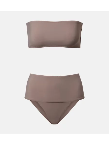 Bikini Alaïa din jerseu gri