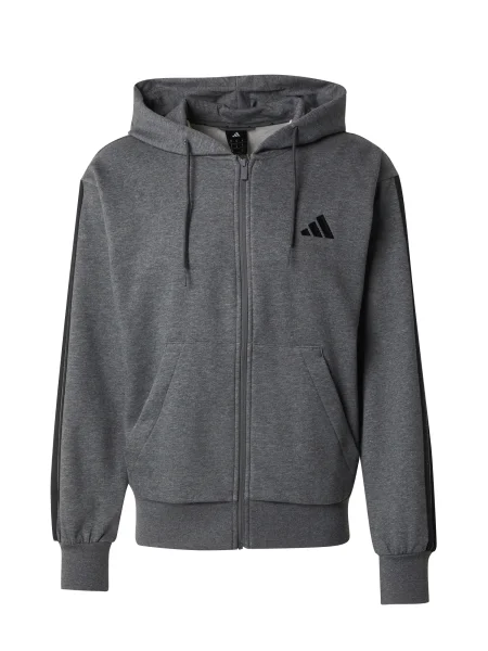 Fleecová pruhovaná fleecová mikina Adidas bílá