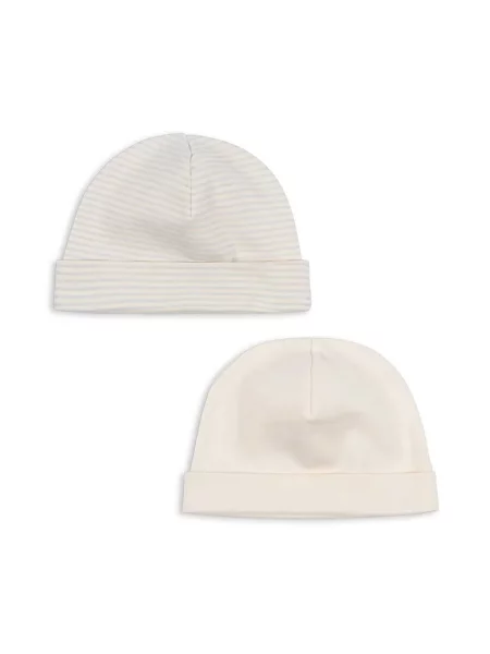 Fanga Fontana čiapka dojčenská FIO STRIPE 2 PACK BEANIE OCS béžová