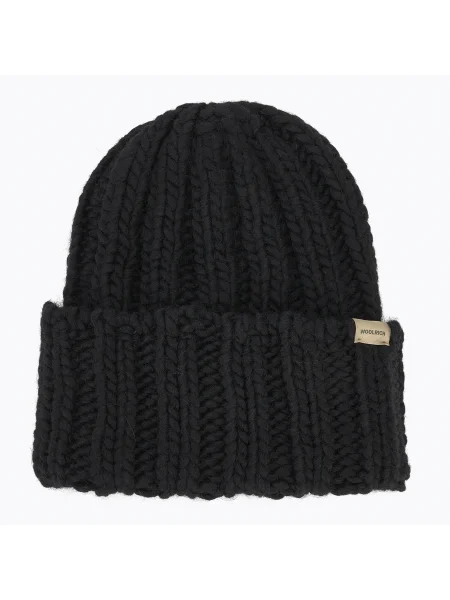 Czapka zimowa Woolrich Chunky Beanie black czarna