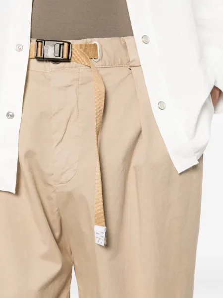 Pantaloni de bumbac White Sand alb